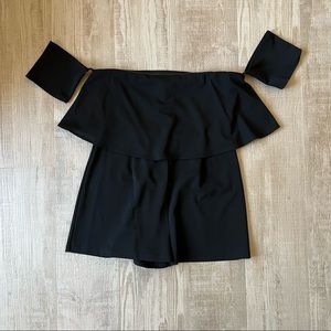 Black off shoulder romper